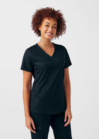 Black ProFlex 2-Pocket V-Neck Top Scrubs