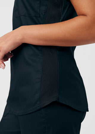 Black ProFlex 2-Pocket V-Neck Top Scrubs