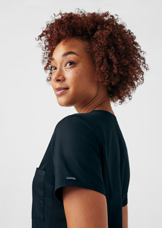 Black ProFlex 2-Pocket V-Neck Top Scrubs