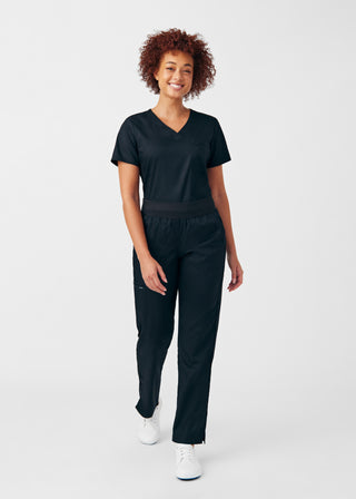 Black ProFlex 2-Pocket V-Neck Top Scrubs