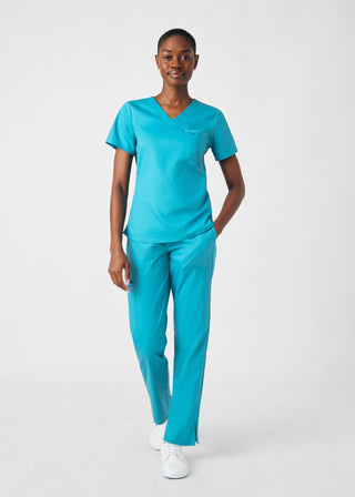 Teal ProFlex 2-Pocket V-Neck Top Scrubs