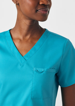 Teal ProFlex 2-Pocket V-Neck Top Scrubs