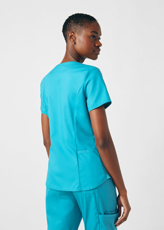 Teal ProFlex 2-Pocket V-Neck Top Scrubs