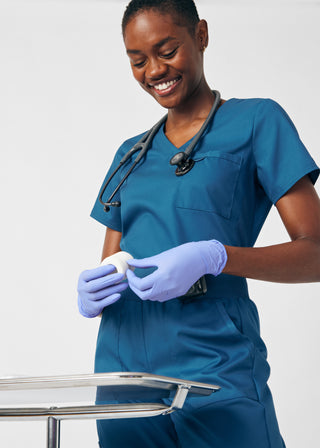 Caribbean ProFlex 2-Pocket V-Neck Top Scrubs