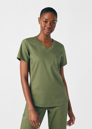 Olive Moss ProFlex 2-Pocket V-Neck Top Scrubs