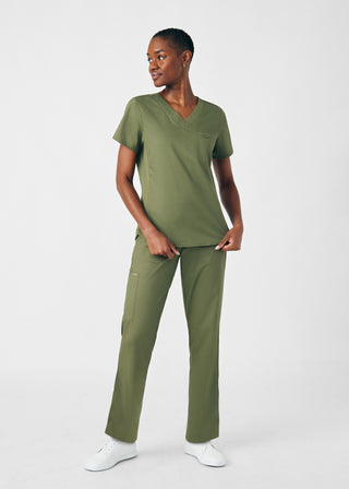 Olive Moss ProFlex 2-Pocket V-Neck Top Scrubs