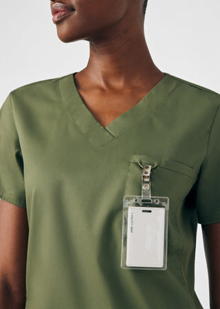 Olive Moss ProFlex 2-Pocket V-Neck Top Scrubs