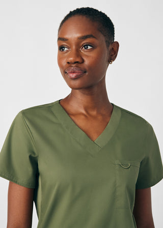Olive Moss ProFlex 2-Pocket V-Neck Top Scrubs