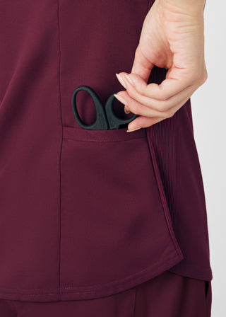 Wine ProFlex 2-Pocket V-Neck Top Scrubs