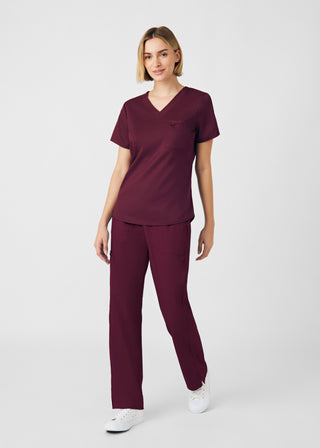 Wine ProFlex 2-Pocket V-Neck Top Scrubs