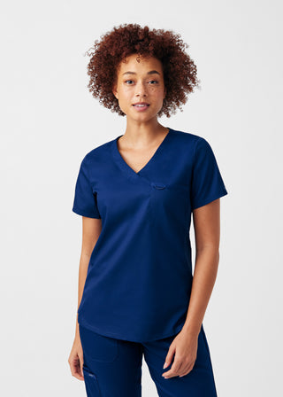 True Navy ProFlex 2-Pocket V-Neck Top Scrubs