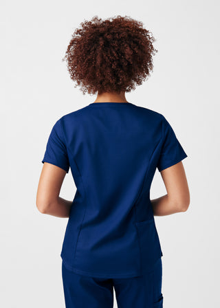 True Navy ProFlex 2-Pocket V-Neck Top Scrubs