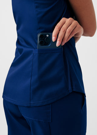 True Navy ProFlex 2-Pocket V-Neck Top Scrubs