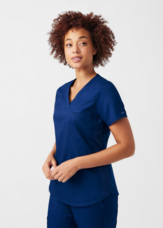 True Navy ProFlex 2-Pocket V-Neck Top Scrubs