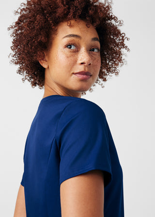 True Navy ProFlex 2-Pocket V-Neck Top Scrubs