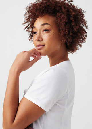 White ProFlex 2-Pocket V-Neck Top Scrubs
