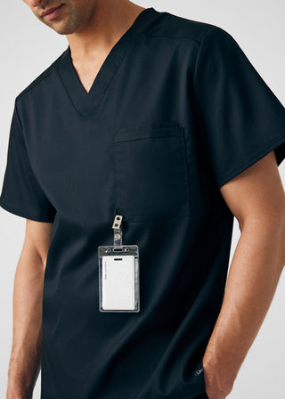 Black ProFlex 2-Pocket V-Neck Top Scrubs