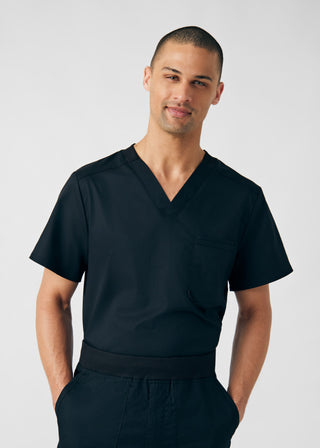 Black ProFlex 2-Pocket V-Neck Top Scrubs
