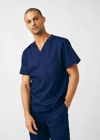 True Navy ProFlex 2-Pocket V-Neck Top Scrubs