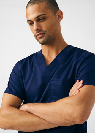 True Navy ProFlex 2-Pocket V-Neck Top Scrubs