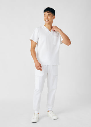 White ProFlex 2-Pocket V-Neck Top Scrubs