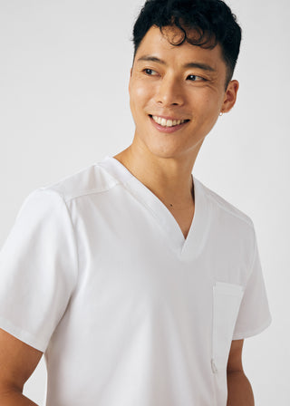 White ProFlex 2-Pocket V-Neck Top Scrubs