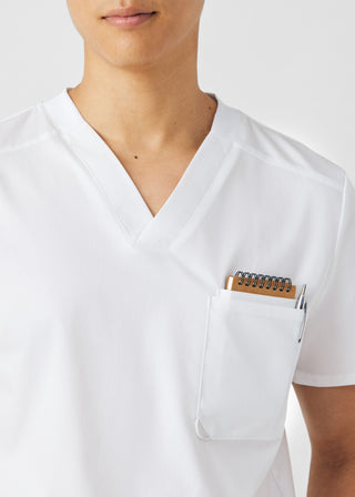 White ProFlex 2-Pocket V-Neck Top Scrubs