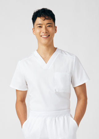 White ProFlex 2-Pocket V-Neck Top Scrubs