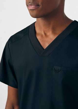 Black ProFlex 4-Pocket V-Neck Top Scrubs