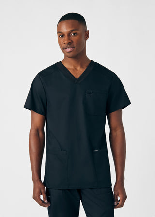 Black ProFlex 4-Pocket V-Neck Top Scrubs