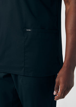 Black ProFlex 4-Pocket V-Neck Top Scrubs