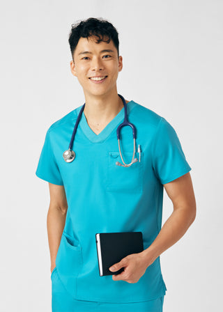 Teal ProFlex 4-Pocket V-Neck Top Scrubs