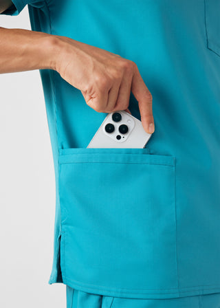 Teal ProFlex 4-Pocket V-Neck Top Scrubs