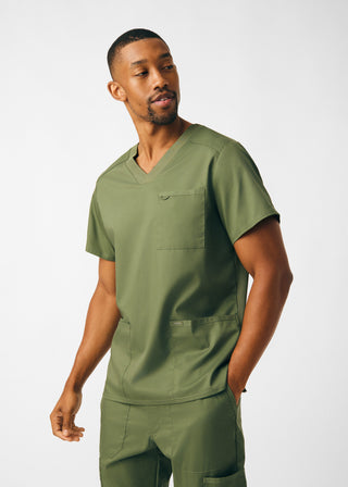Olive Moss ProFlex 4-Pocket V-Neck Top Scrubs