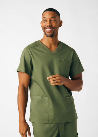 Olive Moss ProFlex 4-Pocket V-Neck Top Scrubs