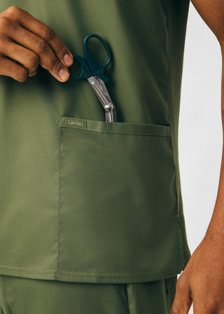 Olive Moss ProFlex 4-Pocket V-Neck Top Scrubs