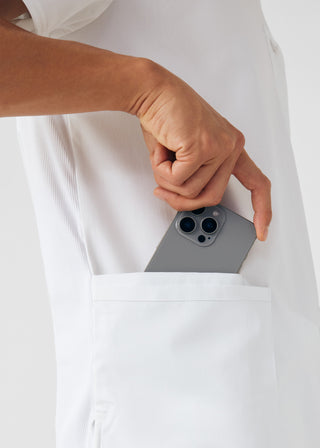 White ProFlex 4-Pocket V-Neck Top Scrubs