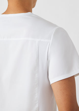 White ProFlex 4-Pocket V-Neck Top Scrubs