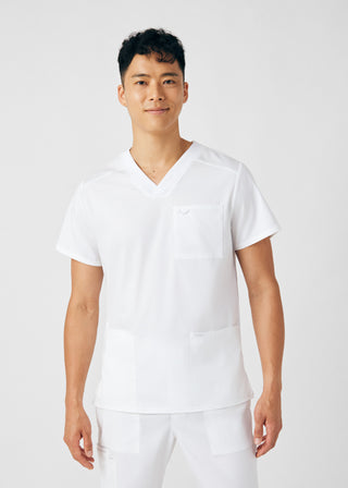 White ProFlex 4-Pocket V-Neck Top Scrubs