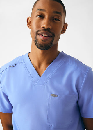 Ceil Blue Forward 4-Pocket V-Neck Top Scrubs