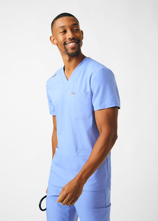 Ceil Blue Forward 4-Pocket V-Neck Top Scrubs