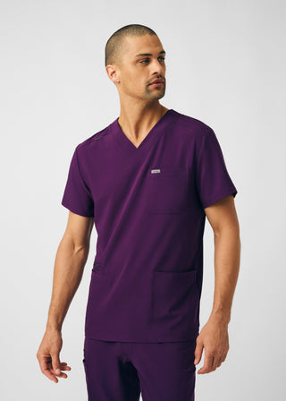 Eggplant Forward 4-Pocket V-Neck Top Scrubs