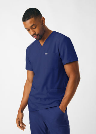 Navy Forward 4-Pocket V-Neck Top Scrubs