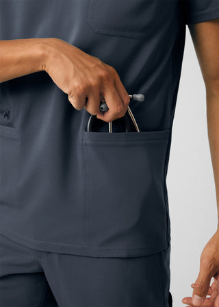 Pewter Forward 4-Pocket V-Neck Top Scrubs