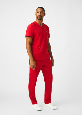 Red Forward 4-Pocket V-Neck Top Scrubs