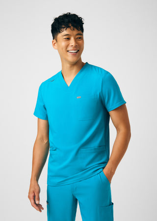 Teal Forward 4-Pocket V-Neck Top Scrubs