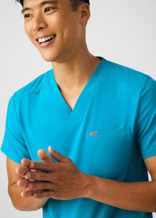 Teal Forward 4-Pocket V-Neck Top Scrubs