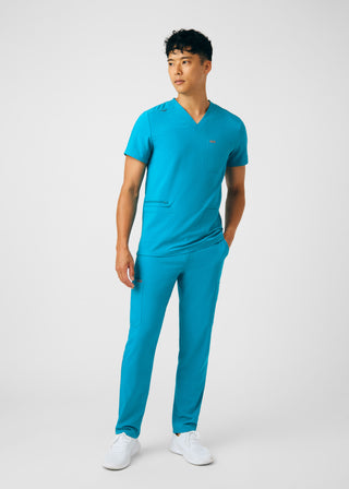 Teal Forward 4-Pocket V-Neck Top Scrubs