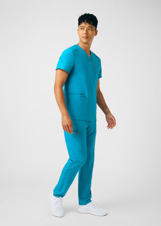 Teal Forward 4-Pocket V-Neck Top Scrubs