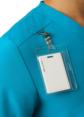Teal Forward 4-Pocket V-Neck Top Scrubs